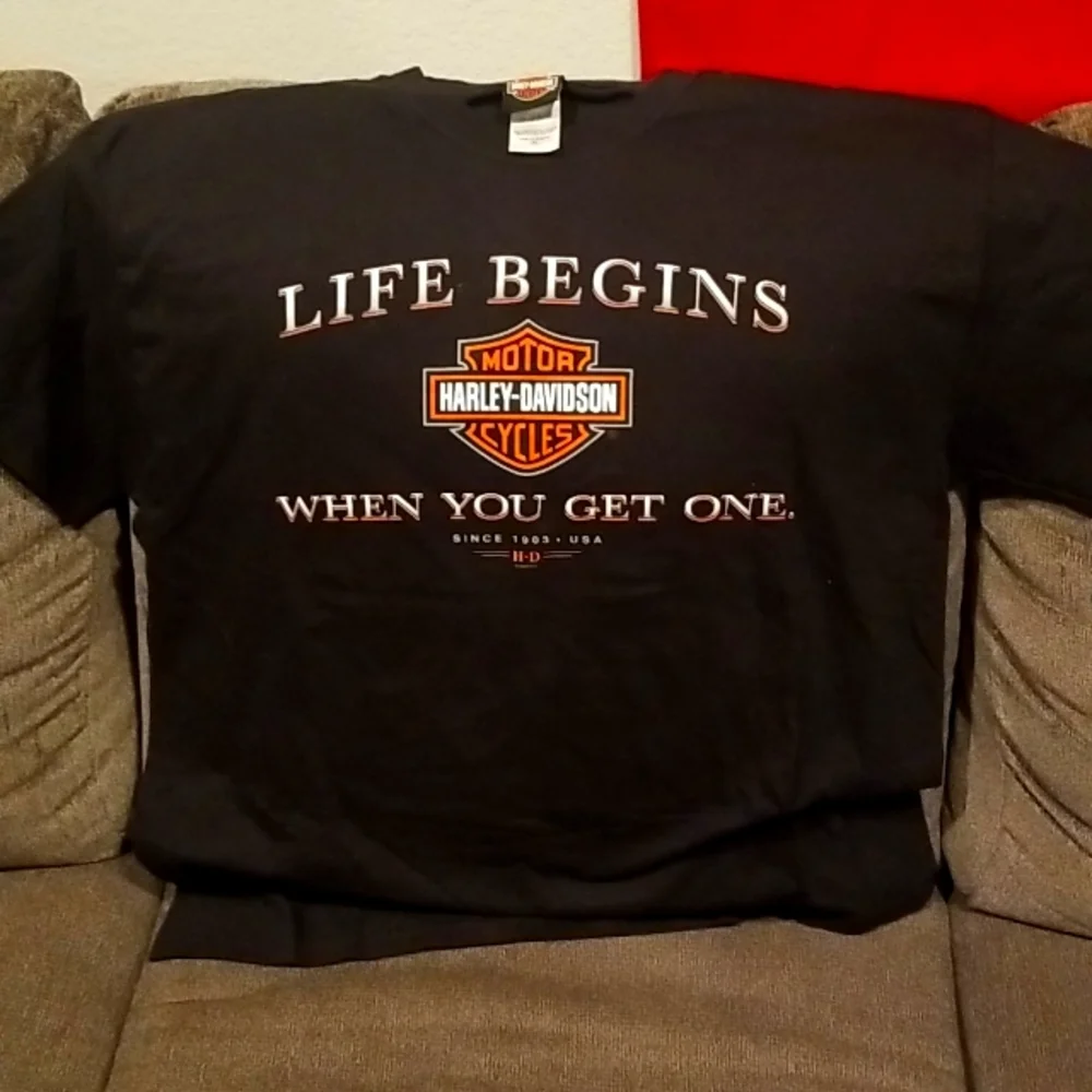 NWOT Harley Davidson Shirt, Life Begins When you get one AL, NM